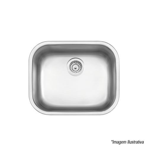 Cuba Plus BS Acetinada Inox de Embutir - 50x40x24 com Válvula  4´1/2 - Tramontina