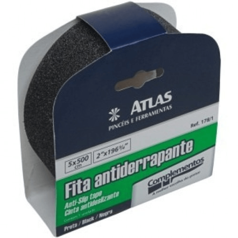 Fita Antiderrapante 50 x 5mts Preta - Atlas Fita Antiderrapante 50 x 5mts Preta - Atlas