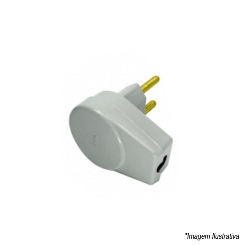 Plugue Macho Prensa Cabo 10A 2 Polos Cinza 1801149 Radial Plugue Macho Prensa Cabo 10A 2 Polos Cinza 1801149 Radial