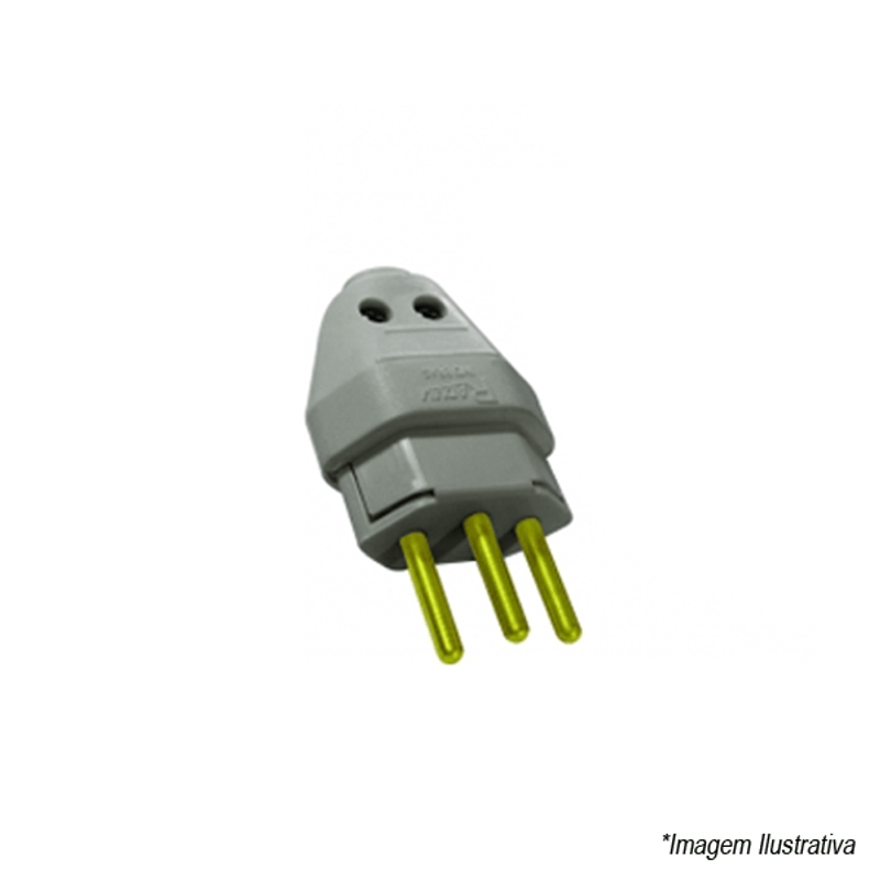 Plugue Macho 2P+T 10A Cinza 1501120 Radial Plugue Macho 2P+T 10A Cinza 1501120 Radial