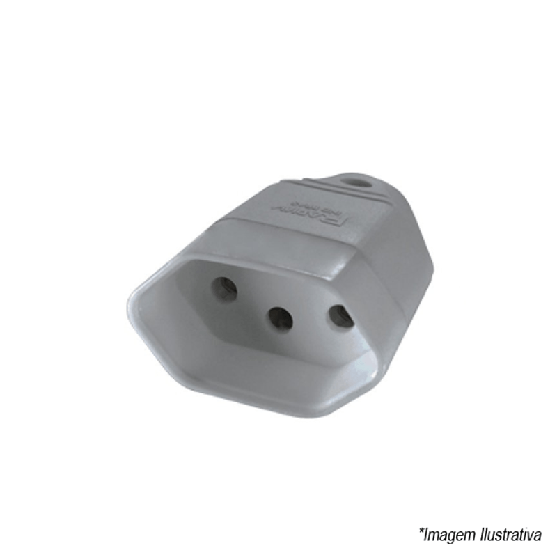 Plugue Fêmea 2P+T 20A Cinza 1501148 Radial