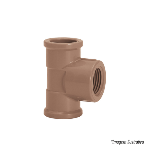 Tê PVC Soldável  Solda 20mm e Rosca 3/4´ - Amanco