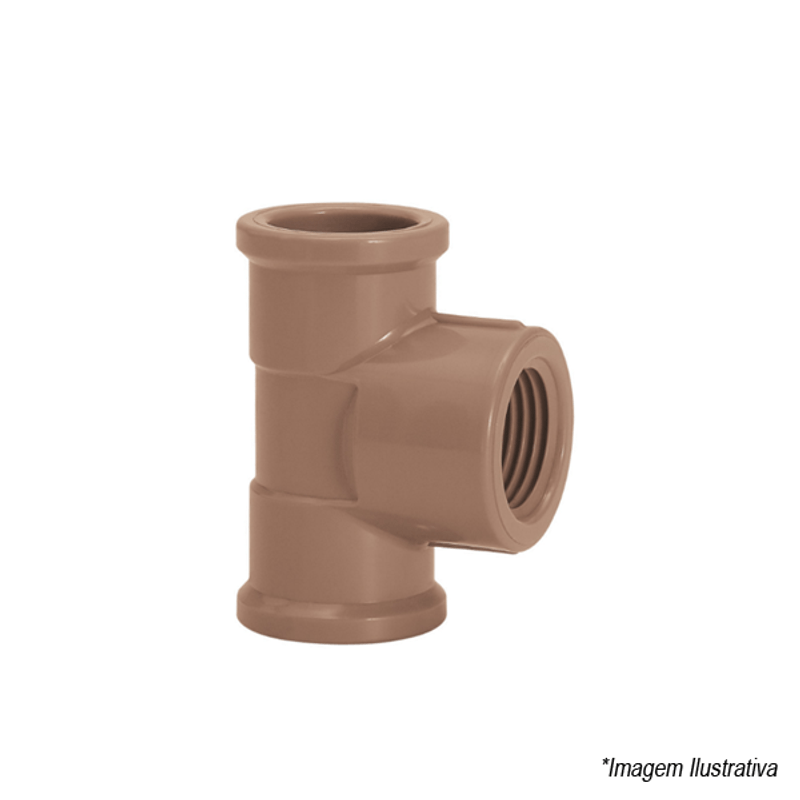 Tê PVC Soldável  Solda 20mm e Rosca 3/4´ - Amanco