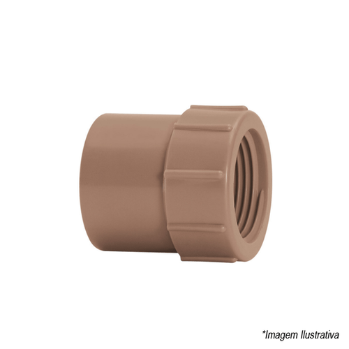 Luva PVC Azul com Bucha de Latão  Solda 25mm e Rosca 3/4´ - Amanco