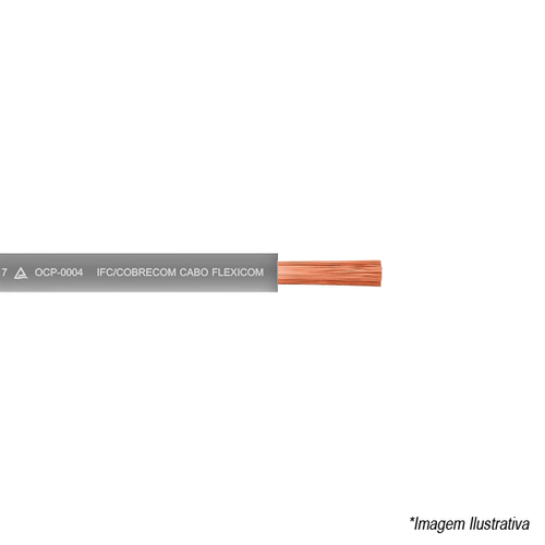 Cabo Flexível Antichama 750V 2,5mm Cinza Metro Cobrecom