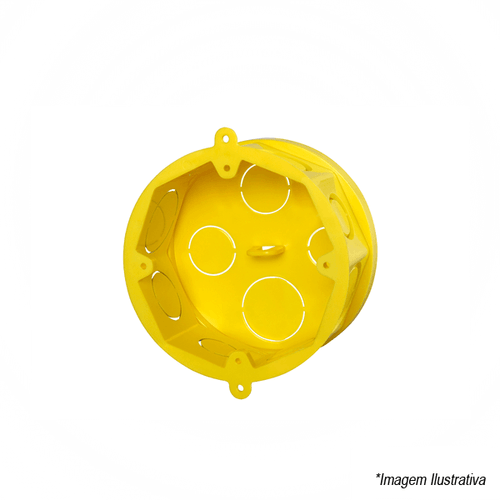 Caixa de Luz Octagonal 4x4 Amarelo Anti-Chama 11555 Amanco