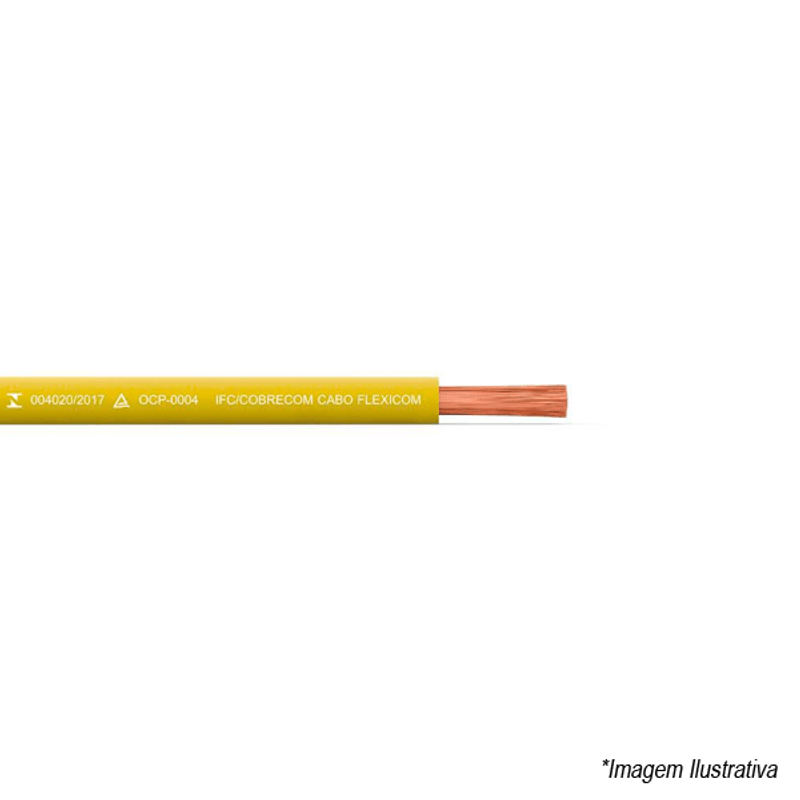 Cabo Flexível Antichama 750V 4mm Amarelo Metro Cobrecom Cabo Flexível Antichama 750V 4mm Amarelo Metro Cobrecom