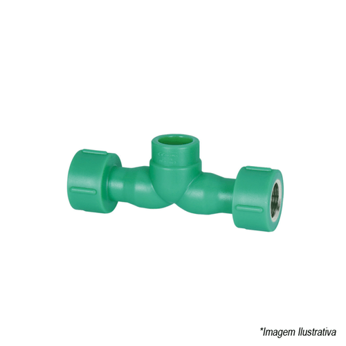 Tê Misturador PPR Fêmea/Fêmea/Fêmea Termofusão Verde  25mm x 3/4´ - Amanco