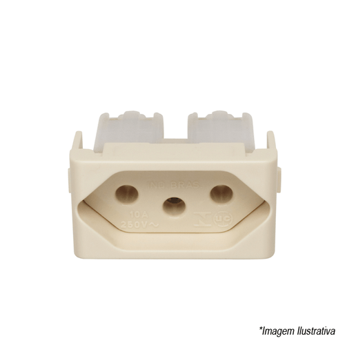 Tomada 2P+T 10A 250V PRM04722 Schneider