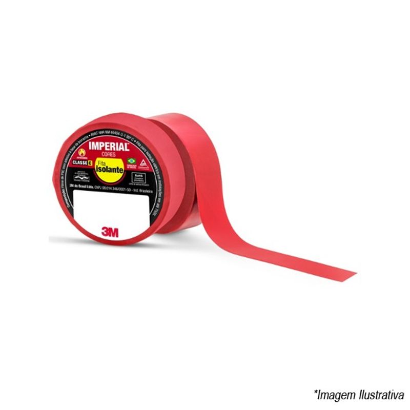 Fita Isolante Imperial 18mmx10m Vermelho HB004298095 3M Fita Isolante Imperial 18mmx10m Vermelho HB004298095 3M
