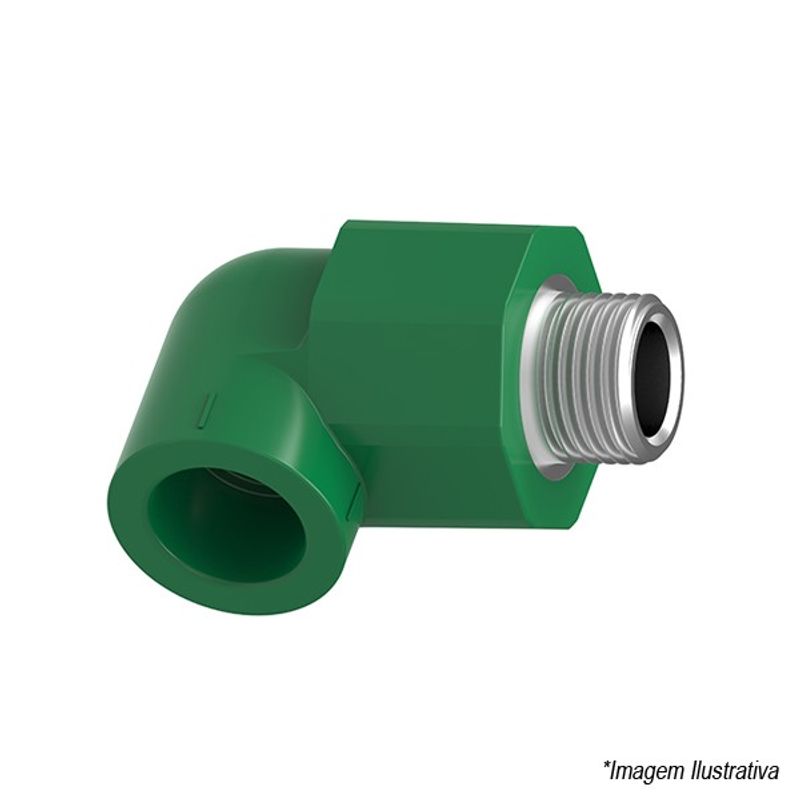Joelho Com Rosca Macho 90° PPR Termofusão  32mm x 3/4´ - Tigre Joelho Com Rosca Macho 90° PPR Termofusão  32mm x 3/4´ - Tigre