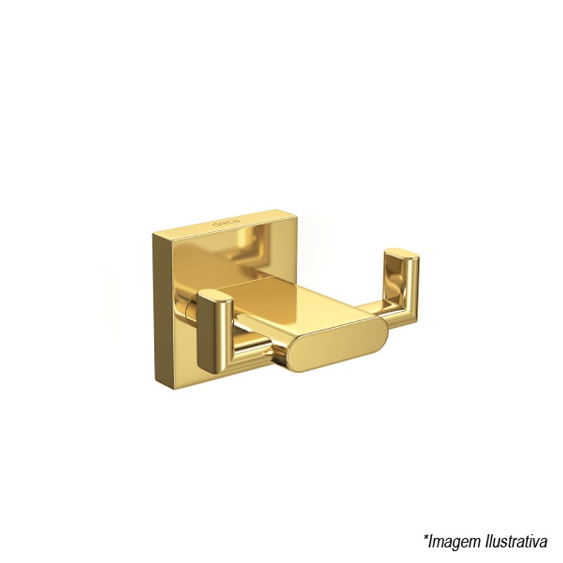 Cabide Duplo Polo Gold 2062.GL33 - Deca Cabide Duplo Polo Gold 2062.GL33 - Deca