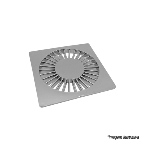 Ralo Grelha Quadrada Cromada 100mm  Amanco