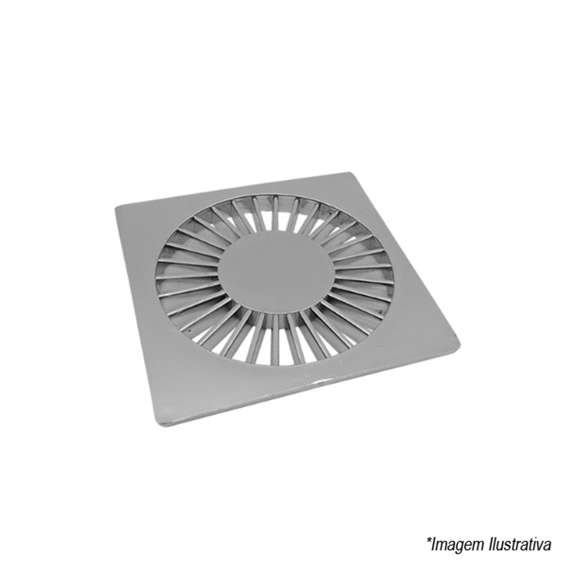 Ralo Grelha Quadrada Cromada 100mm Amanco Ralo Grelha Quadrada Cromada 100mm Amanco