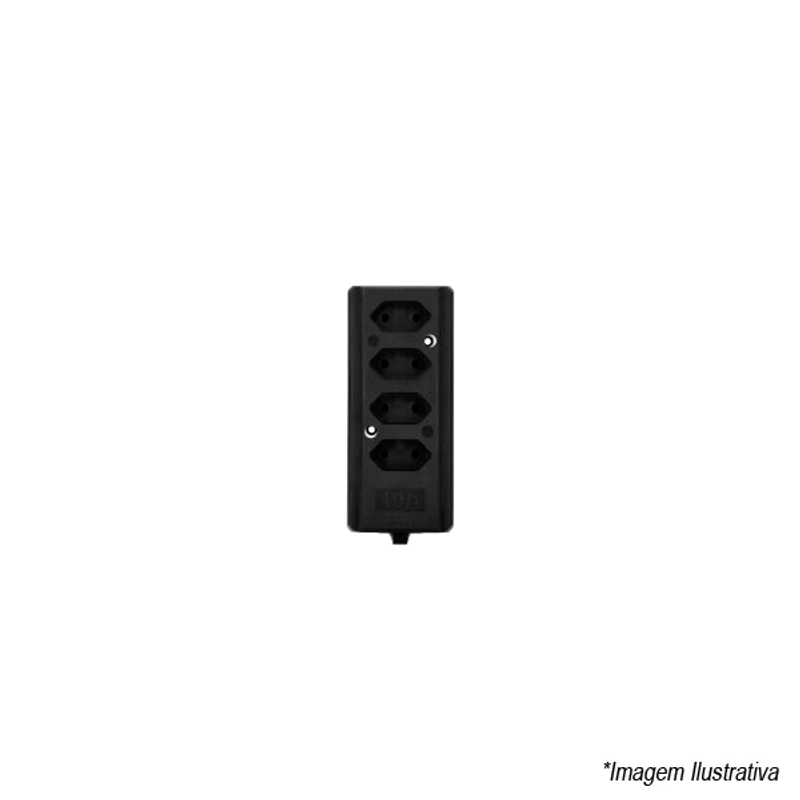 Tomada Quadrupla 2P+T 20A Preto 0056341 InterNeed Tomada Quadrupla 2P+T 20A Preto 0056341 InterNeed