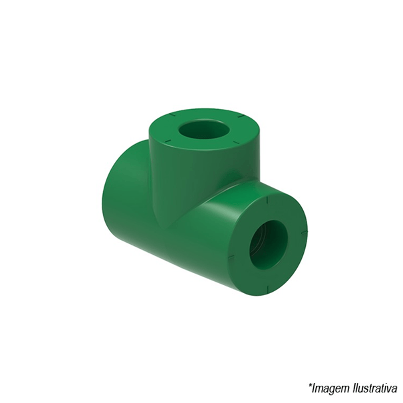 Tê PPR Redução Central Termofusão 90x63mm  3´x2´ - Tigre Tê PPR Redução Central Termofusão 90x63mm  3´x2´ - Tigre