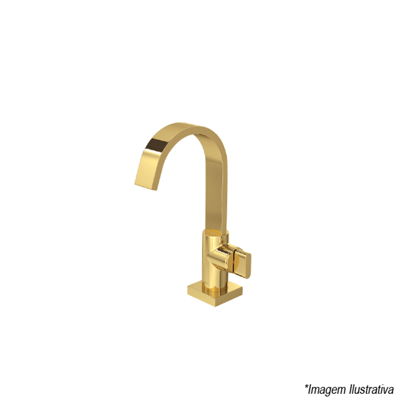 Torneira Para Lavatório Com Bica Alta Gold 1198.GL33 - Deca Torneira Para Lavatório Com Bica Alta Gold 1198.GL33 - Deca