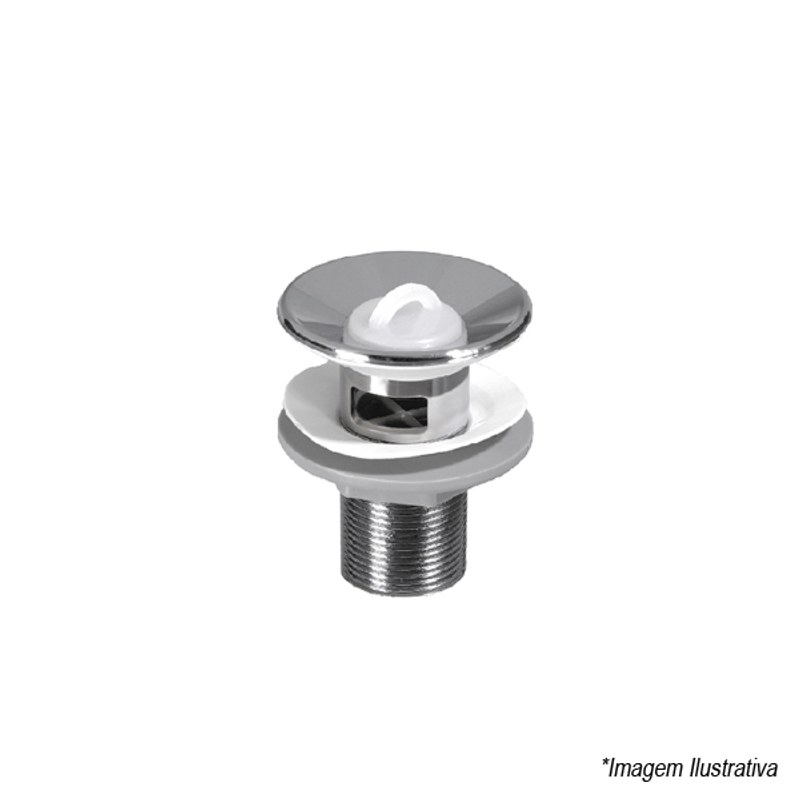 Válvula de Lavatório com Ladrão 1´ Cromado - Romis Válvula de Lavatório com Ladrão 1´ Cromado - Romis