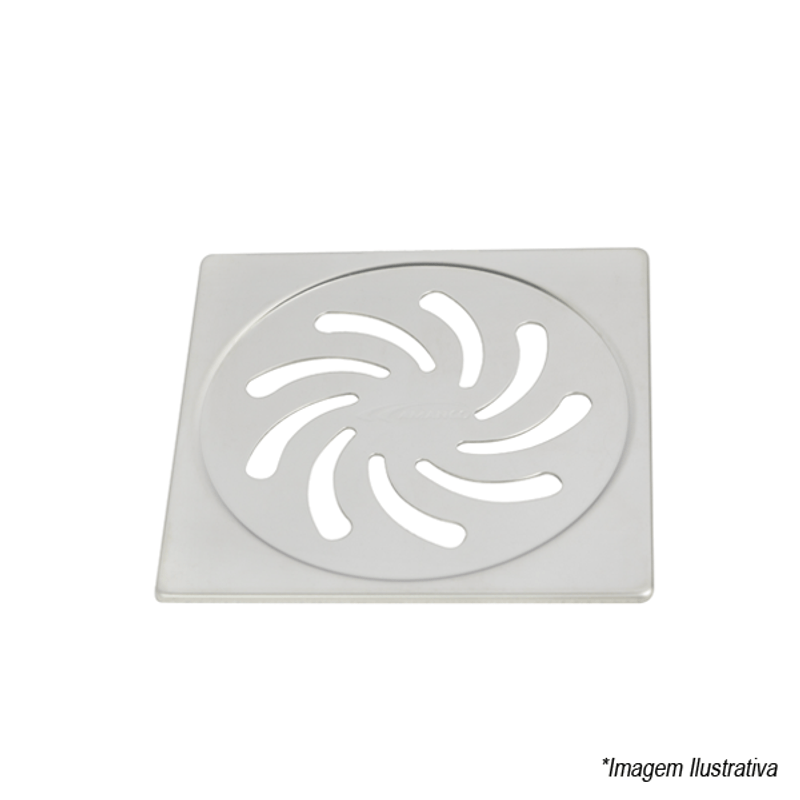 Ralo Grelha Vórtice Quadrada Inox 100mm Amanco Ralo Grelha Vórtice Quadrada Inox 100mm Amanco