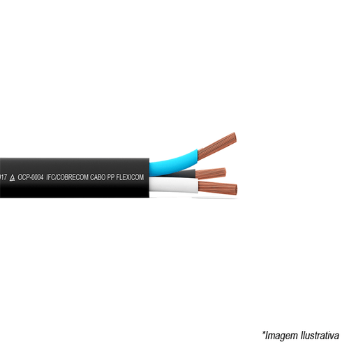 Cabo PP Flexível 500V 3x1mm - Cobrecom