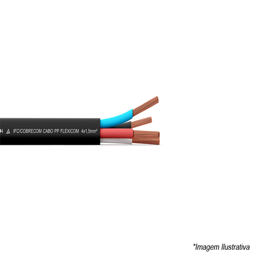 Cabo PP Flexível 500V 4x4mm Metro Cobrecom