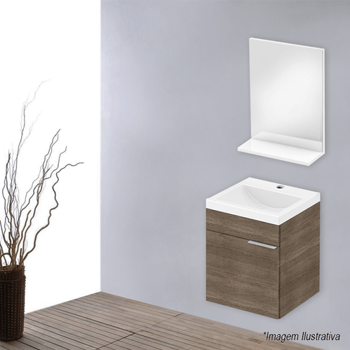 Gabinete para Banheiro com Espelho Like 41x34cm  Wengue - Celite