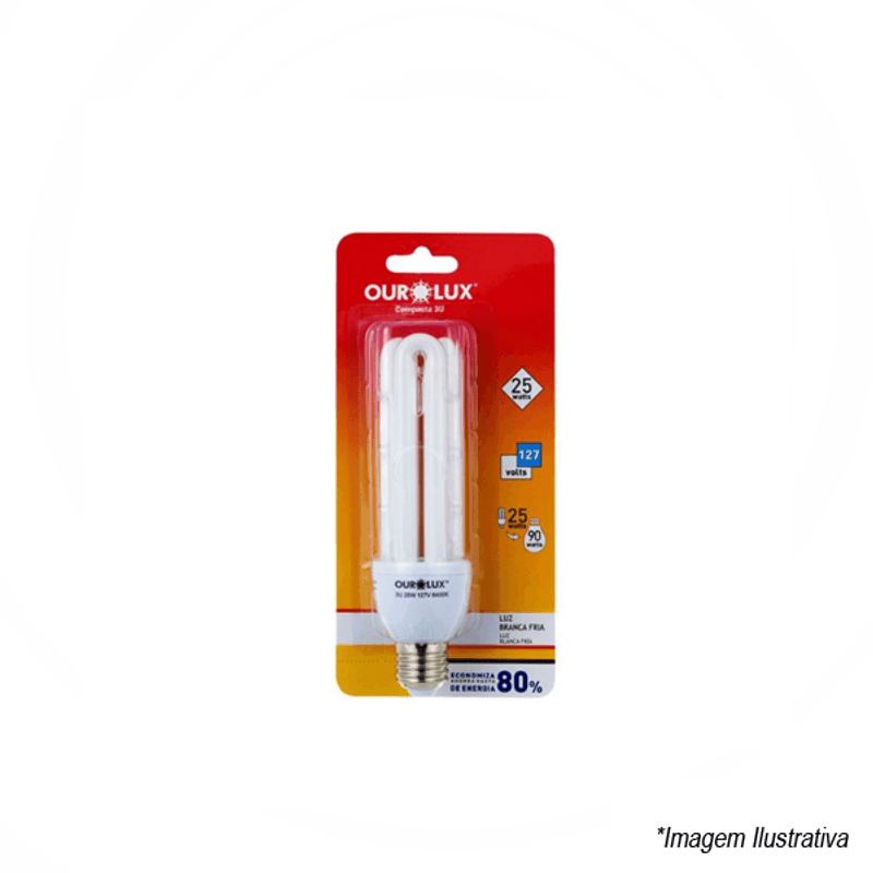 Lâmpada Eletrônica 3U 25W 127V 6400K 04040 Ourolux Lâmpada Eletrônica 3U 25W 127V 6400K 04040 Ourolux