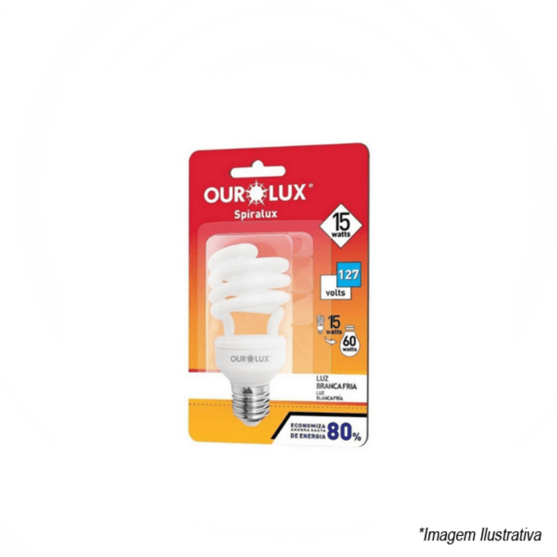 Lâmpada Eletrônica Espiral 15W 127V 6400K 04210 Ourolux Lâmpada Eletrônica Espiral 15W 127V 6400K 04210 Ourolux