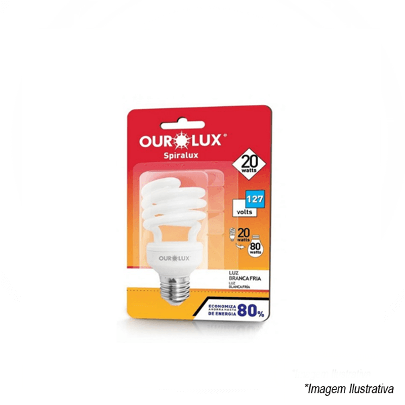 Lâmpada Eletrônica Espiral 20W 127V 6400K 04220 Ourolux Lâmpada Eletrônica Espiral 20W 127V 6400K 04220 Ourolux