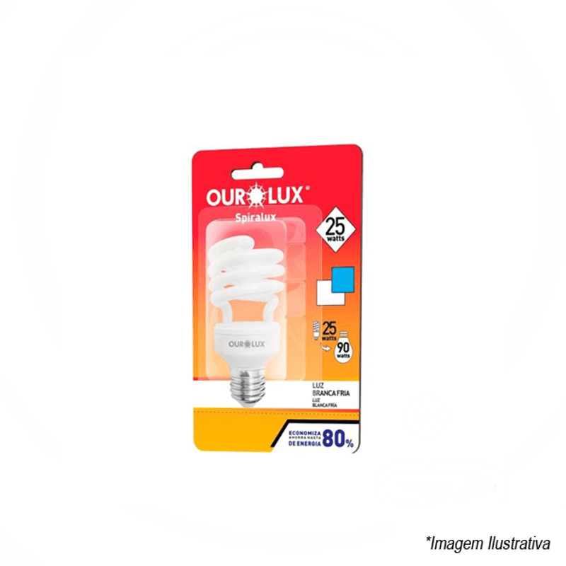 Lâmpada Eletrônica Espiral 25W 127V 6400K 04230 Ourolux Lâmpada Eletrônica Espiral 25W 127V 6400K 04230 Ourolux