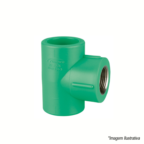 Te PPR Rosca Central Femêa Termofusão  32mm x 3/4´ - Amanco
