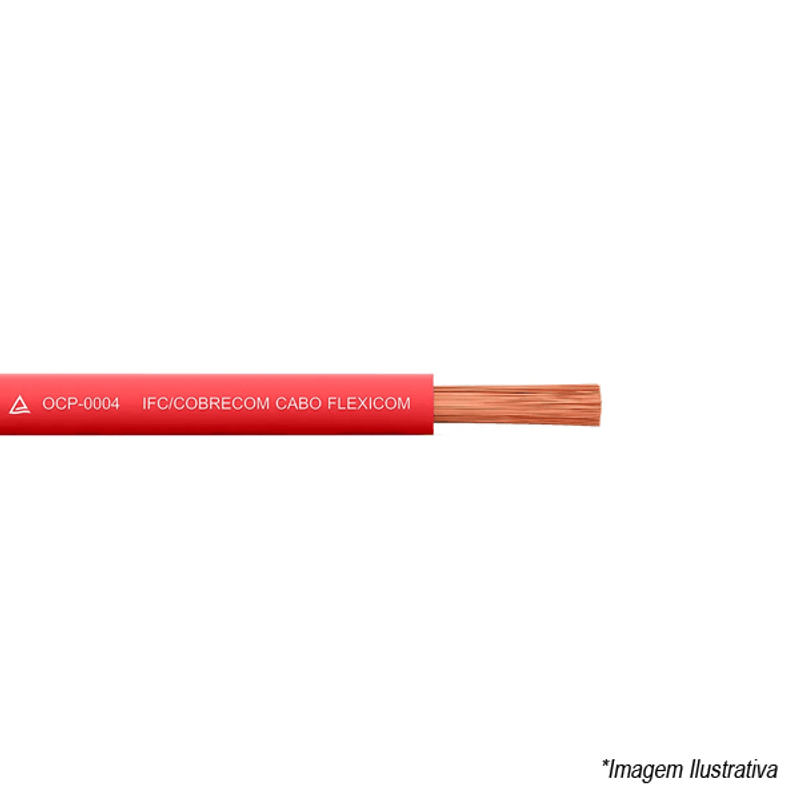Cabo Flexível Antichama 750V 10mm Vermelho Metro Cobrecom Cabo Flexível Antichama 750V 10mm Vermelho Metro Cobrecom