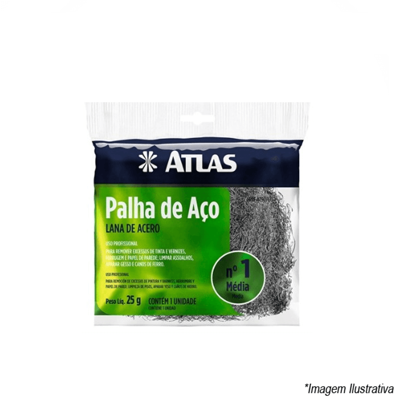 Palha de Aço N°1 AT90/60 Atlas Palha de Aço N°1 AT90/60 Atlas