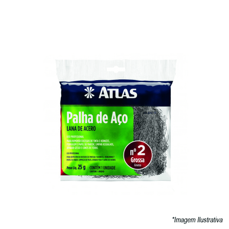 Palha de Aço Nº2 AT90/70 Atlas Palha de Aço Nº2 AT90/70 Atlas