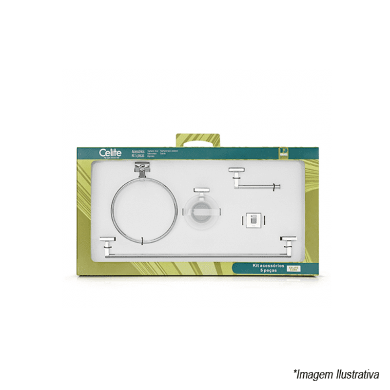 Kit Acessórios Para Banheiro 5 peças Up - Celite Kit Acessórios Para Banheiro 5 peças Up - Celite