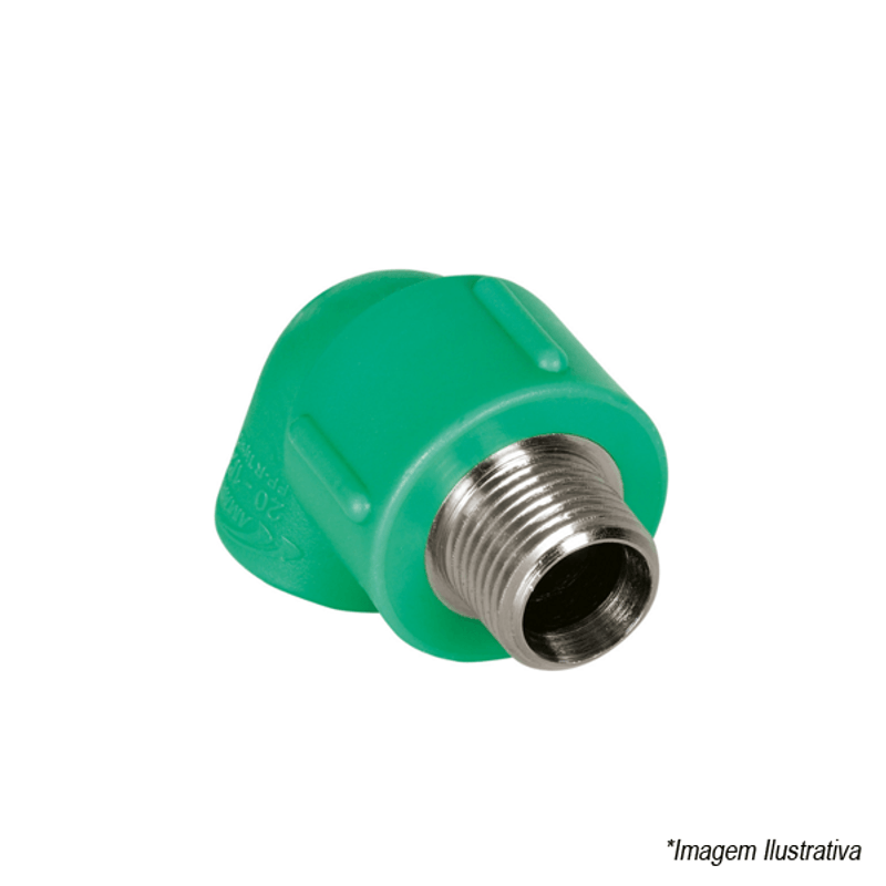 Joelho PPR 90º Termofusão com Inserto Metálico Fêmea/Macho  32mm x 1´ - Amanco Joelho PPR 90º Termofusão com Inserto Metálico Fêmea/Macho  32mm x 1´ - Amanco