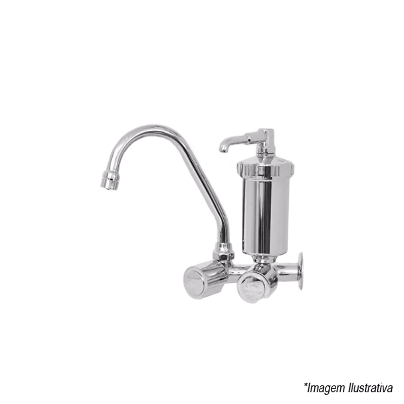Torneira de Parede C40 com Purificador e Bica Móvel Cromada - Brulex Torneira de Parede C40 com Purificador e Bica Móvel Cromada - Brulex