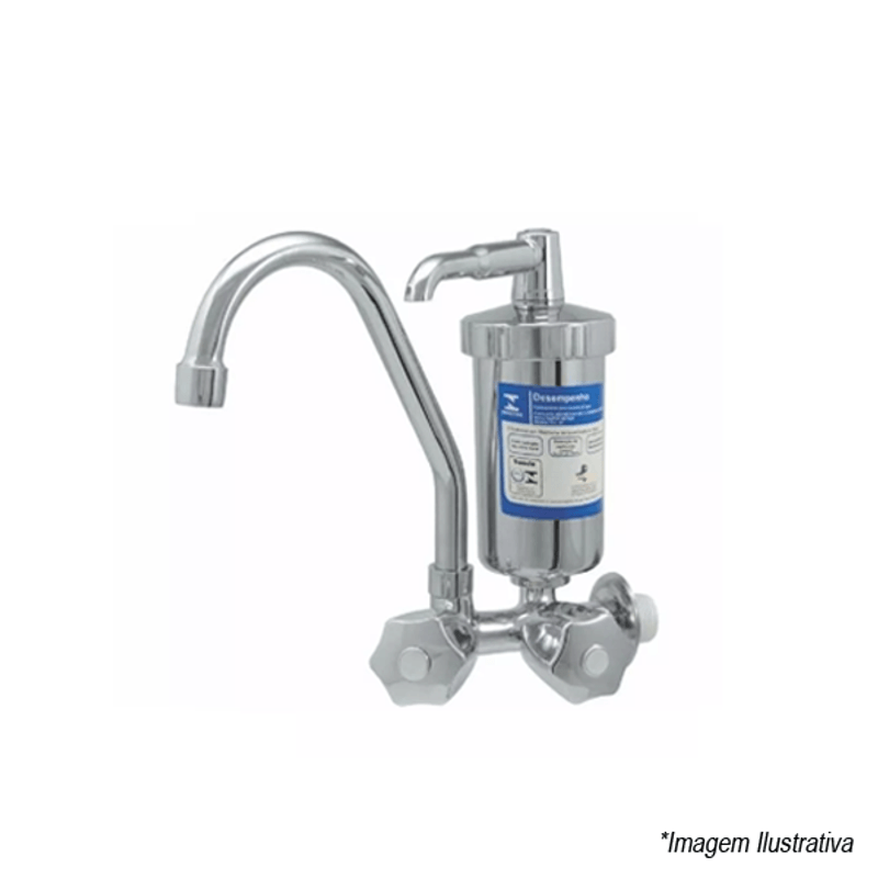 Torneira de Parede C50 com Purificador e Bica Móvel Cromada - Brulex Torneira de Parede C50 com Purificador e Bica Móvel Cromada - Brulex