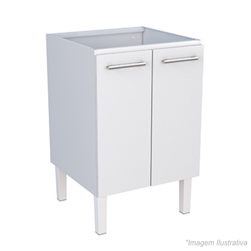 Gabinete para Tanque com Pedra Flat 60cm  Preto - Cozimax