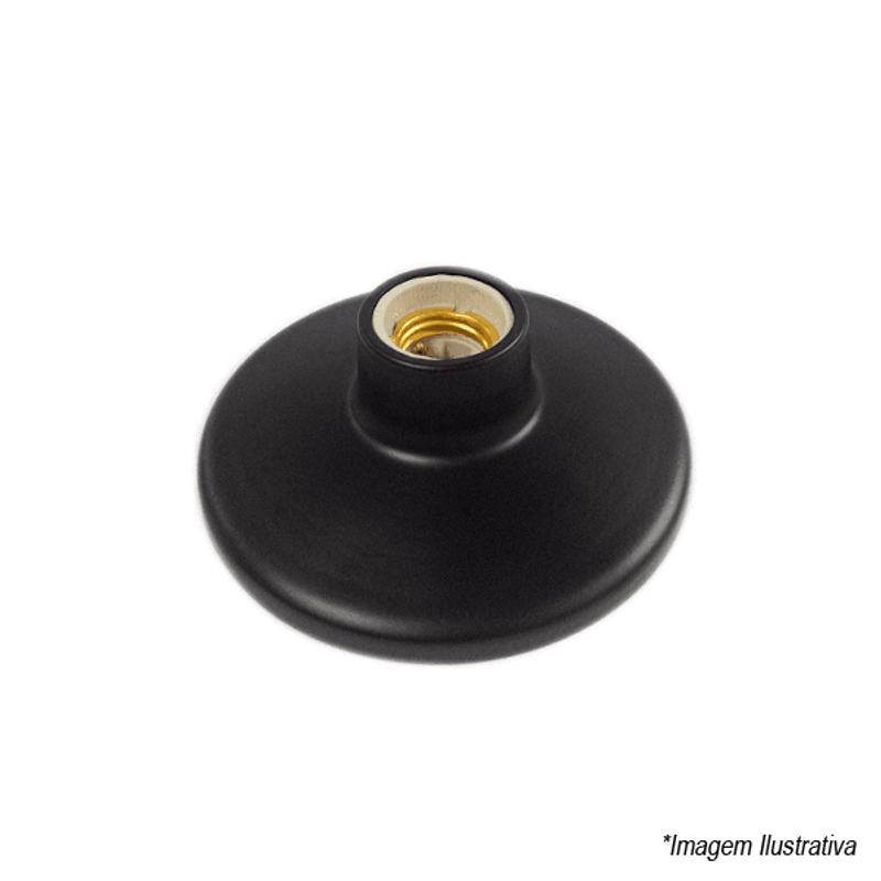 Plafon E-27 Bocal em Porcelana Preto 10054PT - Vertical Plafon E-27 Bocal em Porcelana Preto 10054PT - Vertical