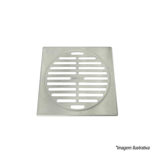 Ralo Grelha Veneziana Quadrada Inox 100mm  Amanco