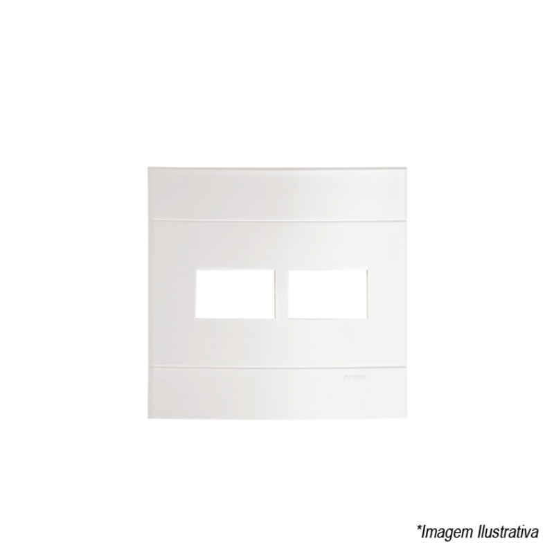Placa 2 Postos 4x4 Branco PRM44421 Schneider Placa 2 Postos 4x4 Branco PRM44421 Schneider