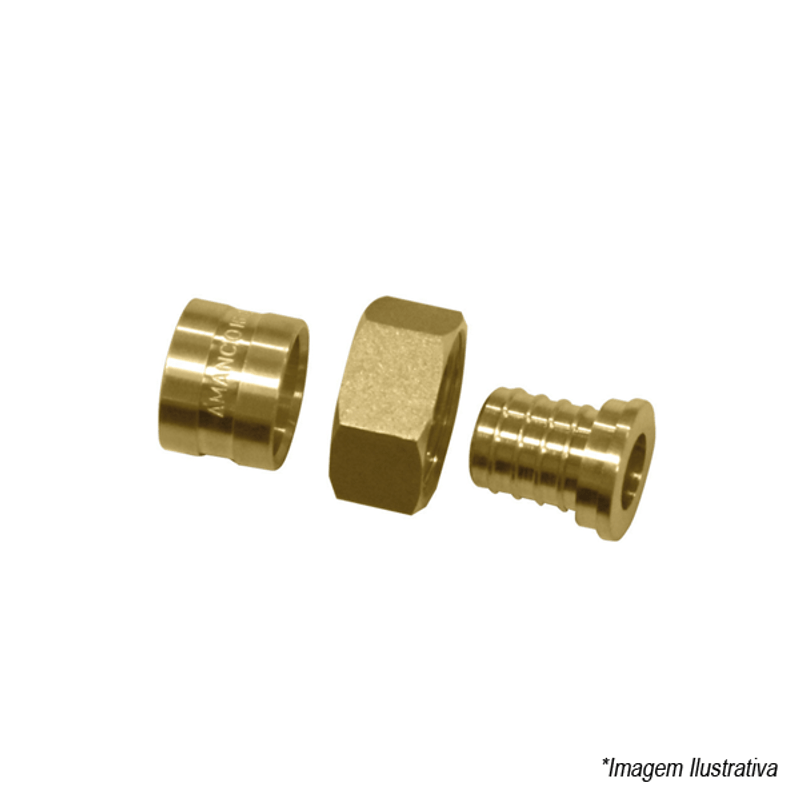 Conector Móvel Fêmea Metálico PEX 16x1/2 18259 Amanco Conector Móvel Fêmea Metálico PEX 16x1/2 18259 Amanco