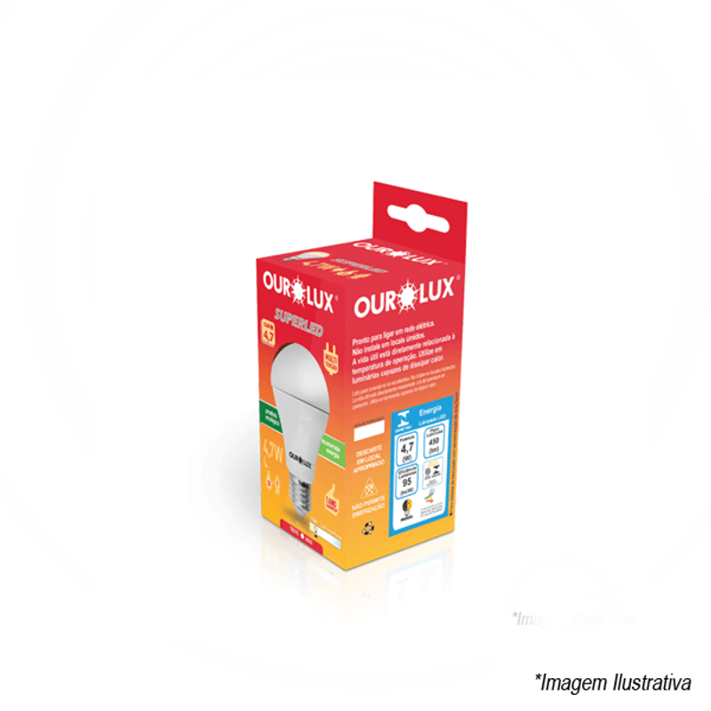 Lâmpada Led 9w 3000K 806LM Bivolt Amarelo 20039 Ourolux Lâmpada Led 9w 3000K 806LM Bivolt Amarelo 20039 Ourolux