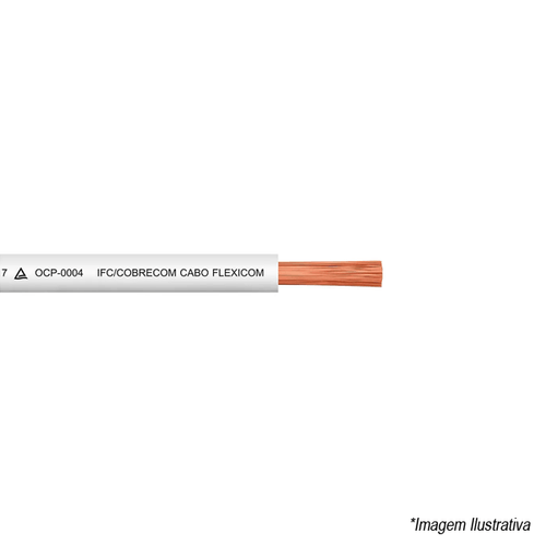 Cabo Flexível Antichama 750V 1,5mm Branco Metro Cobrecom