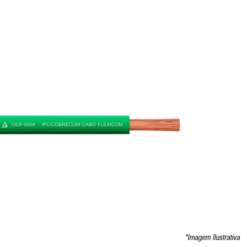 Cabo Flexível Antichama 750V 2,5mm Verde Metro Cobrecom