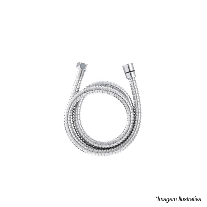 Engate Flexível para Ducha 120cm Cromado - Brulex Engate Flexível para Ducha 120cm Cromado - Brulex