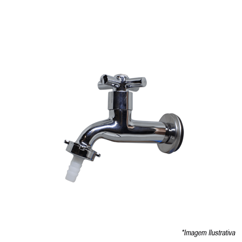 Torneira de Jardim com Arejador e Bico 1/4´ de volta  Cromado - Brulex Torneira de Jardim com Arejador e Bico 1/4´ de volta  Cromado - Brulex