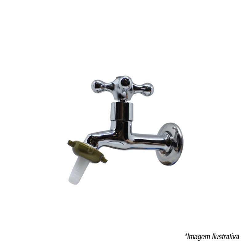 Torneira de Jardim com Arejador e Bico 1/4´ de volta  Cromado - Brulex Torneira de Jardim com Arejador e Bico 1/4´ de volta  Cromado - Brulex