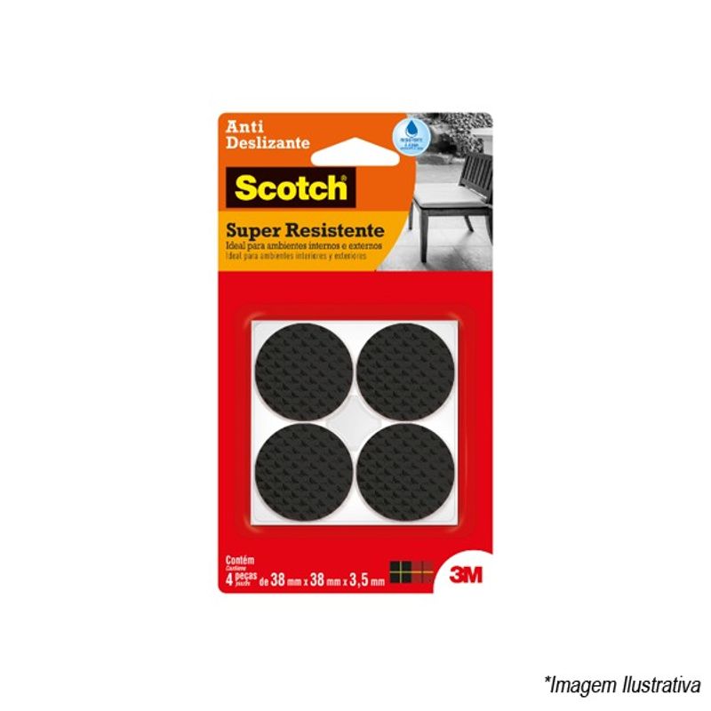 Protetor Anti Deslizante Redondo Preto GG 3M Protetor Anti Deslizante Redondo Preto GG 3M